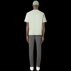 T-shirt STONE ISLAND col rond jersey coton peigné vert sauge écusson logo poitrine