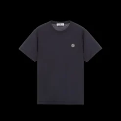 T-shirt STONE ISLAND manche courte col rond coton bleu marine patch logo
