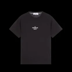 T-shirt STONE ISLAND manche courte jersey coton noir imprimé Archive