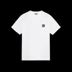 T-shirt STONE ISLAND manche courte col rond coton blanc patch logo