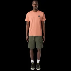 T-shirt STONE ISLAND manche courte col rond coton orange saumon patch logo