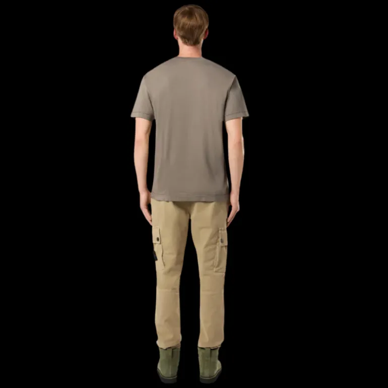 T-shirt STONE ISLAND manche courte col rond coton noisette patch logo