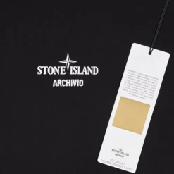 T-shirt STONE ISLAND manche courte jersey coton noir imprimé Archive