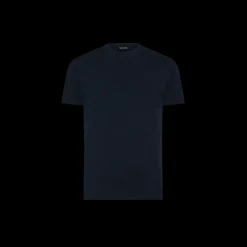T-shirt TOM FORD manche courte col rond coton lyocell bleu marine