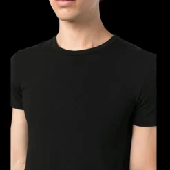 t-shirt ZEGNA col rond slim coton stretch noir