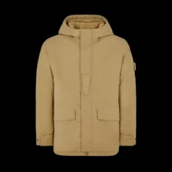 Veste à capuche STONE ISLAND Ghost coton Primaloft camel
