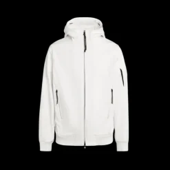 Veste à capuche zippée CP Shell-R blanc lentille