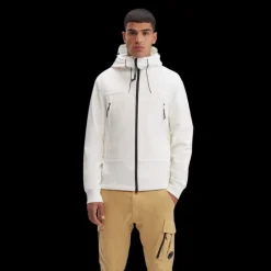Veste à capuche zippée CP Shell-R blanc lunettes