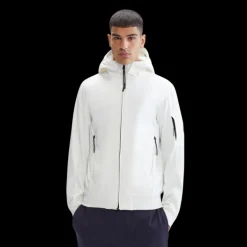 Veste à capuche zippée CP Shell-R blanc lentille