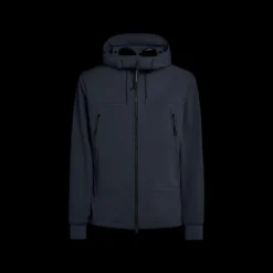 Veste à capuche zippée CP Shell-R bleu marine lunettes