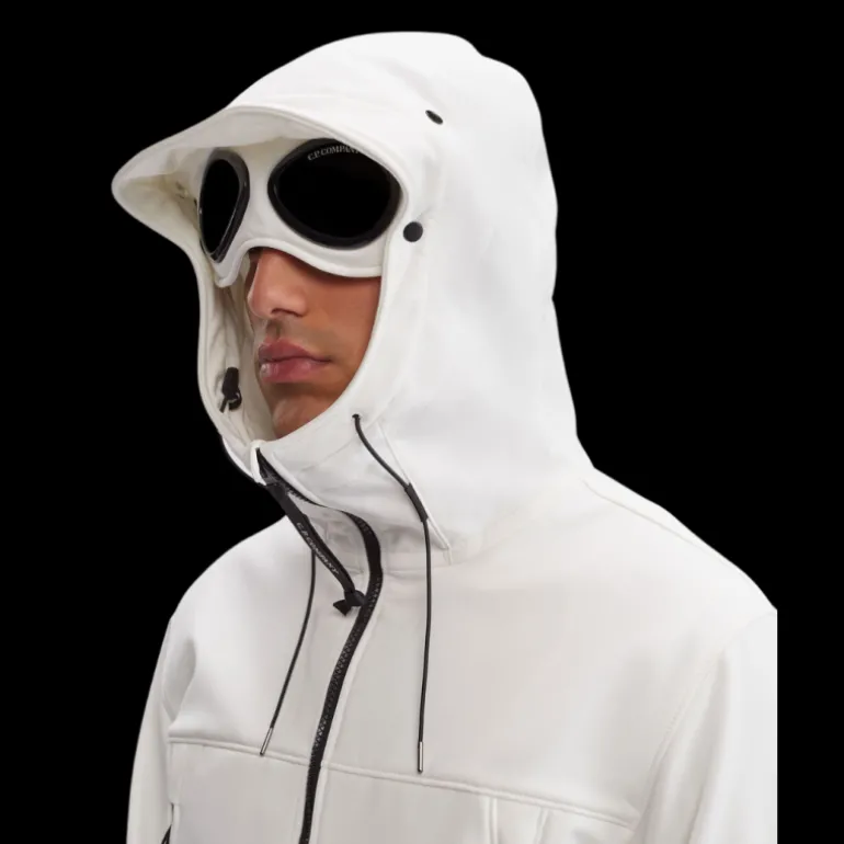 Veste à capuche zippée CP Shell-R blanc lunettes