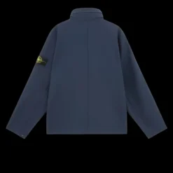 Veste à capuche zippée STONE ISLAND coupe-vent nylon soft shell bleu marine