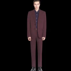 Veste à simple boutonnage LANVIN laine tissée bordeaux