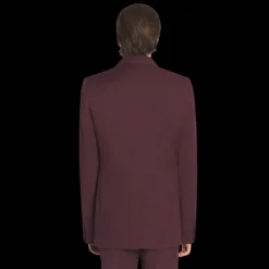 Veste à simple boutonnage LANVIN laine tissée bordeaux