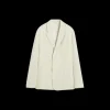 Veste ample LANVIN laine mélangée écru mastic boutons cachés