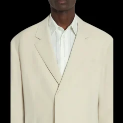 Veste ample LANVIN laine mélangée écru mastic boutons cachés