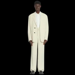 Veste ample LANVIN laine mélangée écru mastic boutons cachés