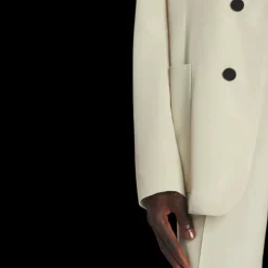 Veste ample LANVIN laine mélangée écru mastic boutons cachés