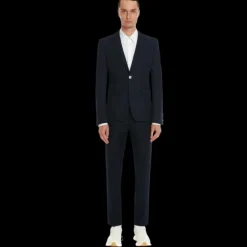 Veste Blazer ALEXANDER MCQUEEN Bleu nuit boutons métal argent