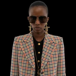 Veste blazer CHLOE simple boutonnage laine carreaux multicolore