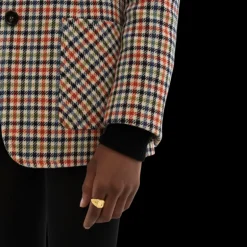 Veste blazer CHLOE simple boutonnage laine carreaux multicolore