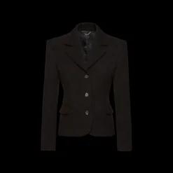 Veste blazer cintré MAGDA BUTRYM laine bouclette marron foncé