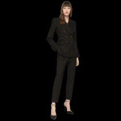 Veste Blazer DOLCE & GABBANA Turlington en sergé noir à fines rayures blanches