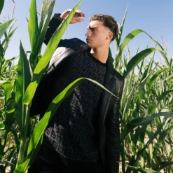 Veste Blazer SAINT LAURENT simple boutonnage cuir noir