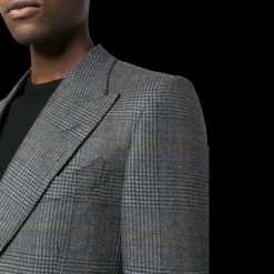 Veste blazer TOM FORD Prince de Galles laine carreaux gris noir