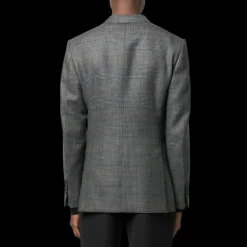 Veste blazer TOM FORD Prince de Galles laine carreaux gris noir