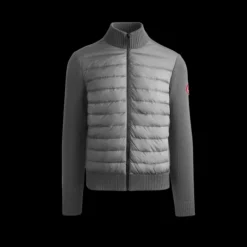 Veste cardigan CANADA GOOSE Hybridge zippé bi matière gris anthracite