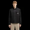 Veste chemise zippée MONCLER gabardine coton noir poche poitrine