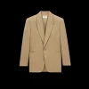 Veste Costume SAINT LAURENT Blazer simple bouton gabardine de laine beige foncé