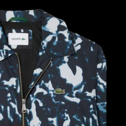 Veste coupe-vent LACOSTE déperlante nylon imprimé camouflage bleu