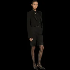 Veste courte boléro DOLCE & GABBANA gabardine laine avec gilet noir