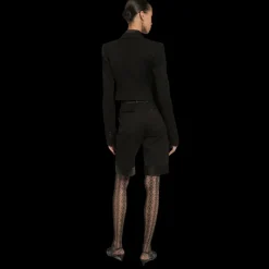 Veste courte boléro DOLCE & GABBANA gabardine laine avec gilet noir