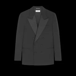 Veste de smoking SAINT LAURENT à double boutonnage Laine vierge noire