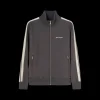 Veste de survêtement PALM ANGELS zippée nylon gris bande blanche logo