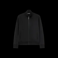 Veste de survêtement PALM ANGELS zippée col montant nylon noir logo blanc dos