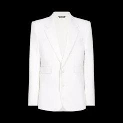 Veste DOLCE & GABBANA Sicilia ajustée laine stretch blanc simple boutonnage