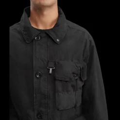 Veste duvet CP COMPANY coton noir DD Shell multipoche lunettes capuche