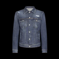 Veste en jean boutons DOLCE & GABBANA denim coton délavé déchiré