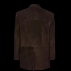 Veste MAGDA BUTRYM oversize cuir mouton daim marron chocolat