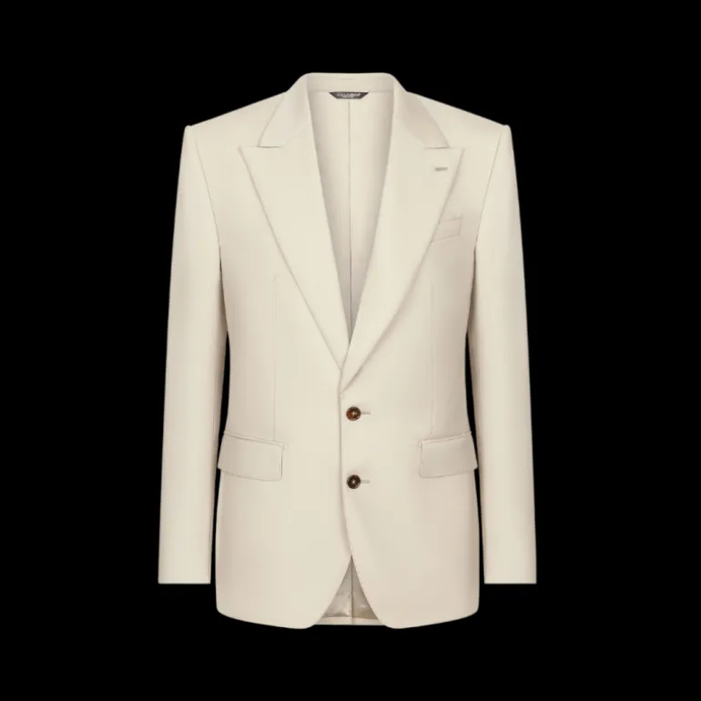 Veste Sicilia DOLCE & GABBANA simple boutonnage col flèche laine beige