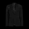 Veste Simple Boutonnage ALEXANDER MCQUEEN laine Harnais Broderie Noir