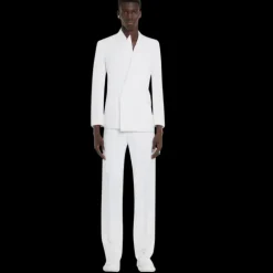 Veste Smoking ALEXANDER MCQUEEN Asymétrique col flèche Blanc Doux