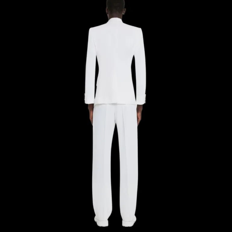 Veste Smoking ALEXANDER MCQUEEN Asymétrique col flèche Blanc Doux