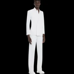 Veste Smoking ALEXANDER MCQUEEN Asymétrique col flèche Blanc Doux