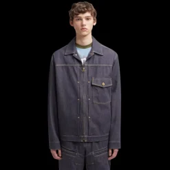 Veste surchemise denim Nepit broderie dorée Moncler X Mercedes Benz by NIGO