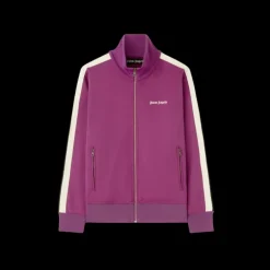 Veste survêtement PALM ANGELS zippée violet bande blanche logo
